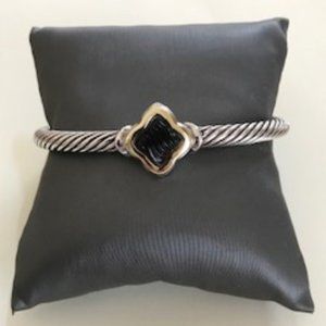 David Yurman Onyx Quatrefoil Cable Cuff Bracelet